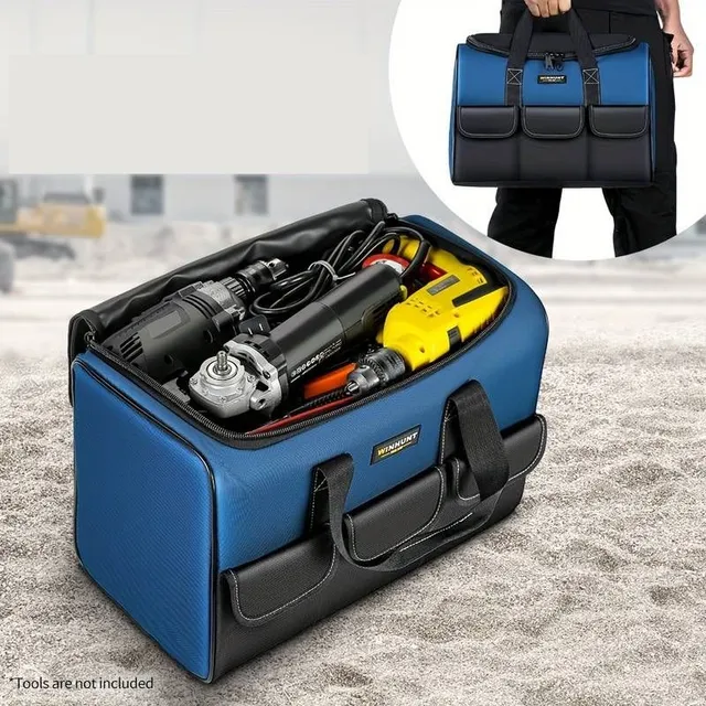 Fixed toolbag with wide hole for storing tools, transfer and organization, man's toolbag, wide hole with inside pockets