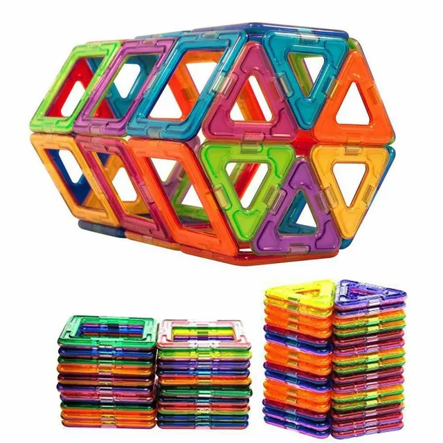 Magnetic building set of geometric shapes (Construction)