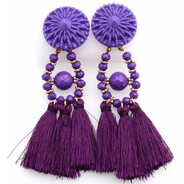 Beaded earrings with tassels - 9 colours