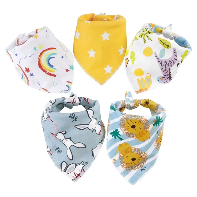 Soft cotton baby bib 5 pcs