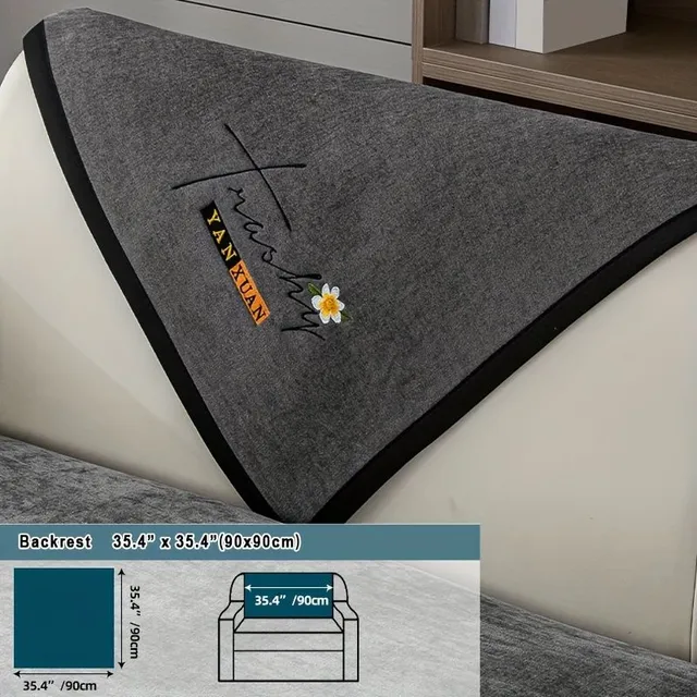 Embroidered sofa cover - easy to maintain, dog-proof