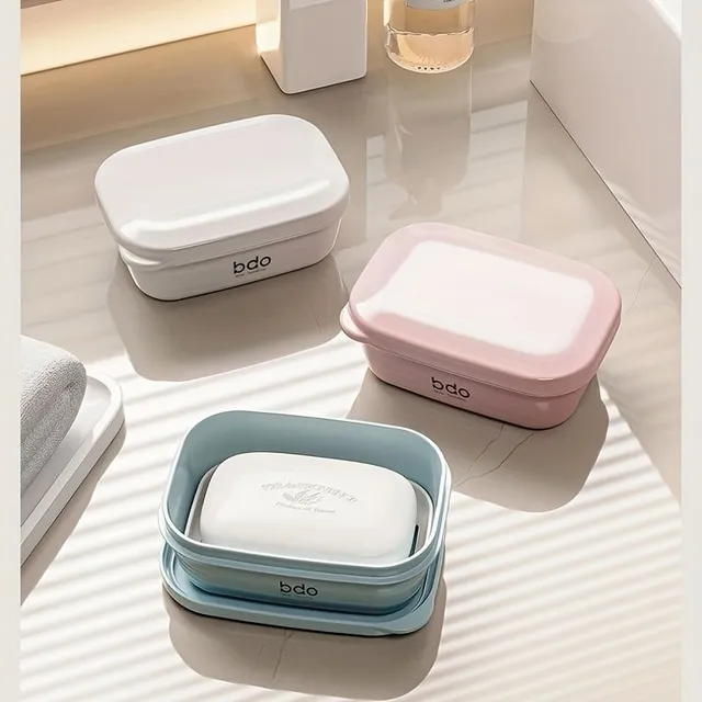 3 pcs travel soap with leakproof lid - stylish holder of soap for household