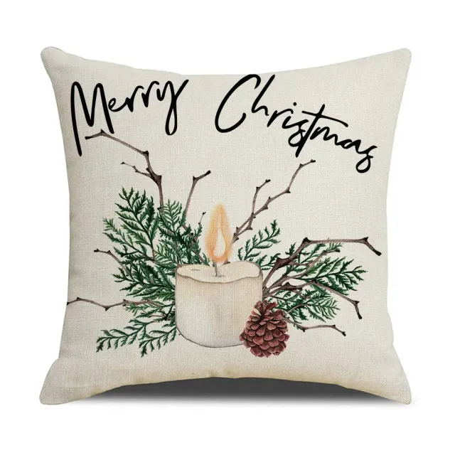 Christmas pillowcase with simple printing - linen pillowcase