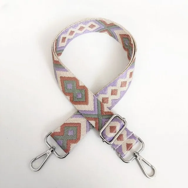 Luxury handbag strap with adjustable length with Aztec design - more variants Edwin