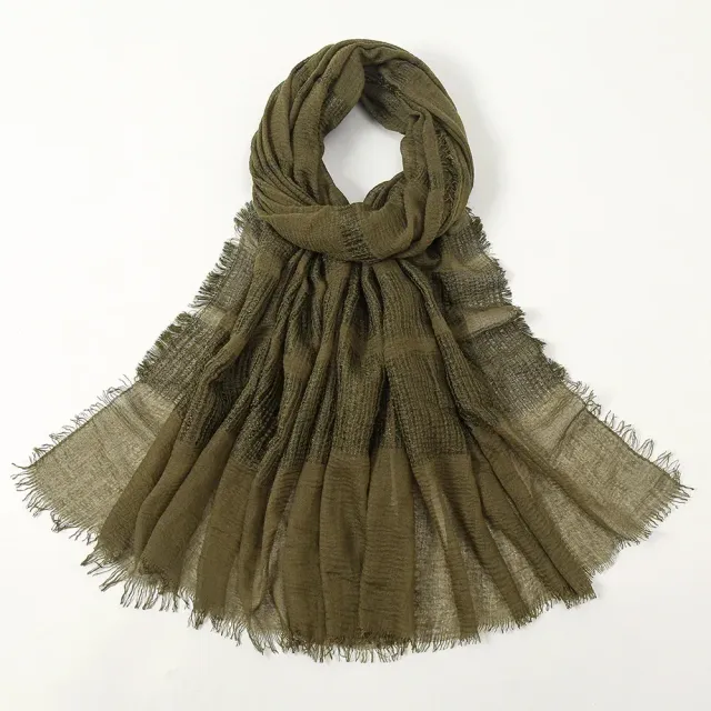 Dámský podzimní/zimní šátek z bavlny, jednobarevný a ve velikosti 90x180 cm