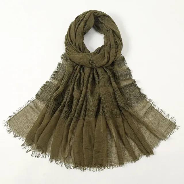 Women's autumn/winter cotton scarf, single colour and in size 90x180 cm