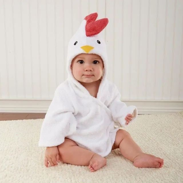Baby bathrobe with hood and motifs of animals 21