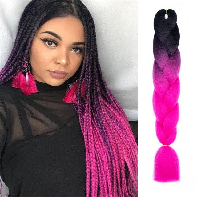 Ombre kanekalon hair on braids - more variants