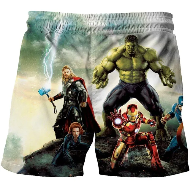 Children's modern spring shorts with a luxury motif of popular Marvel superheroes Kaufman