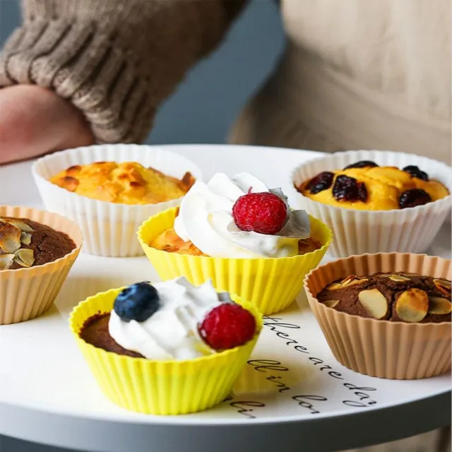 Set de forme din silicon pentru muffins (12 bucăți ROTUNDE)