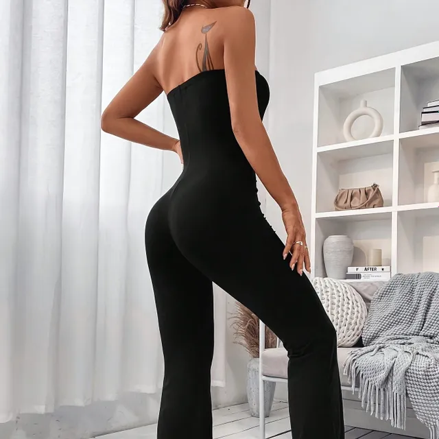 Eleganckie damskie spodnie z prostymi cięciami i rozszerzonymi spod