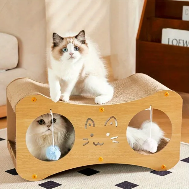 Luxury two-story cat house Feline Fantasy with scratch, sisal pelíšek and interactive ball - year-round dustless nest for cats