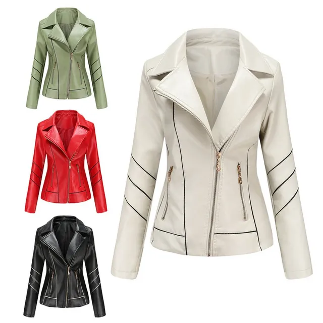 Women's leather jacket for spring