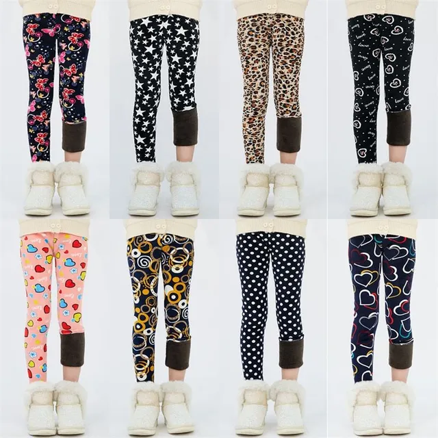 Girls insulated leggings with original motif