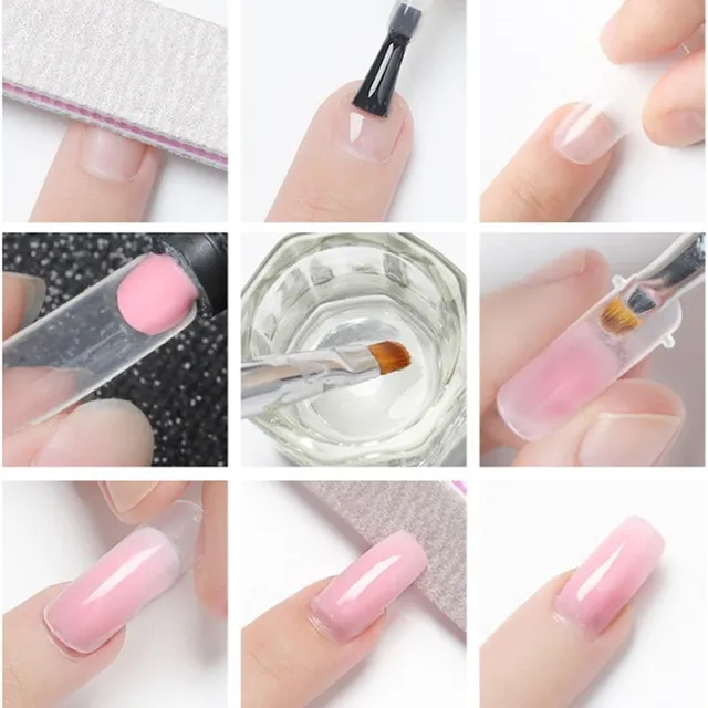 Professional set for artificial nail extensions with UV lamp