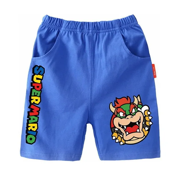 Trendy children's shorts printed with the popular animated film Super Mario