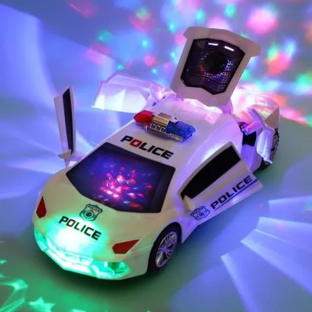 Elektryczny samochód policyjny z efektami świetlnymi