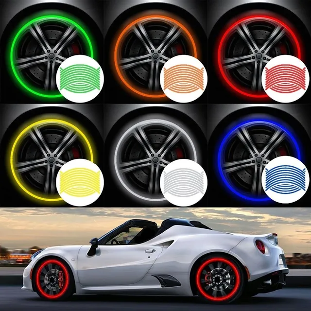 Reflective stripes for wheels 16 pcs