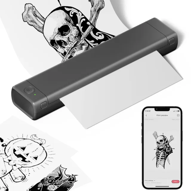 M08F: A4 pocket printer without ink, wireless, A4 paper support