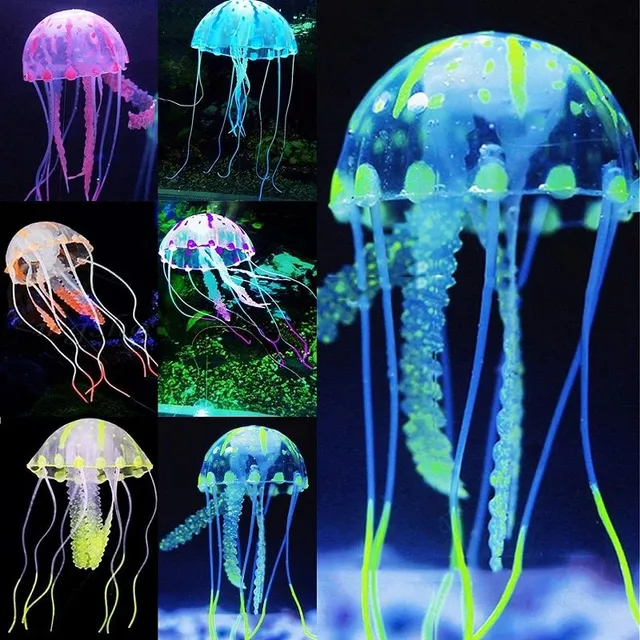 Lighting artificial jellyfish into the aquarium