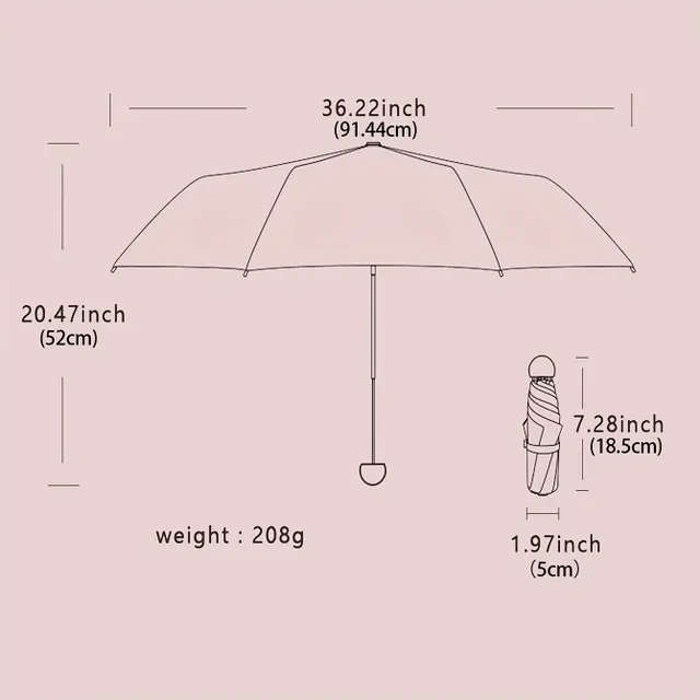1ks jednoduchý jednobarevný deštník s krabičkou na kapsle