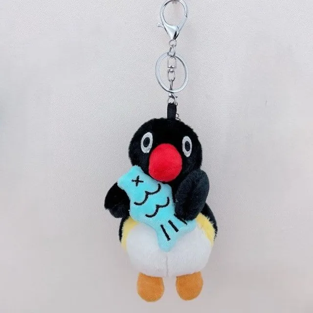 Pingu Penguin plush toy with carabiner for hanging on bag