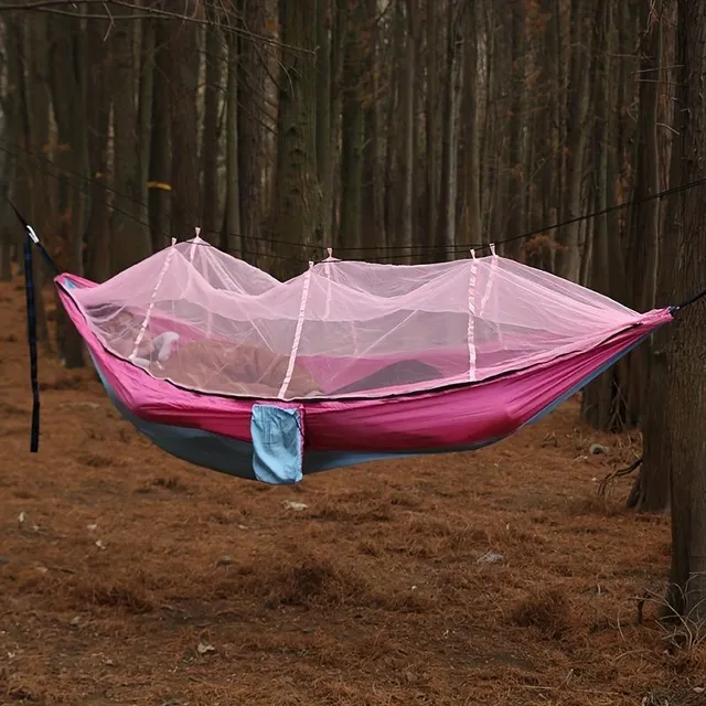 Anti-cottage double hammock with mosquito net for outdoor camping and home use