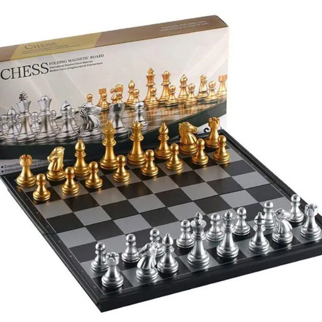 Magnetic gold and silver chess 25x25 cm