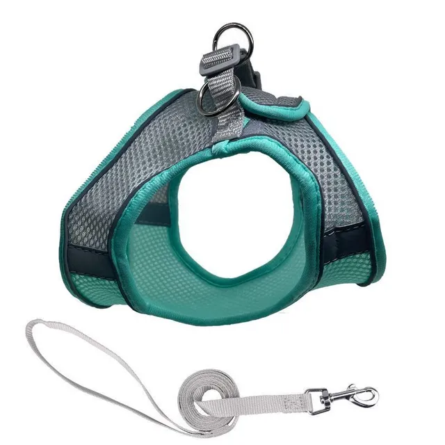 Reflective dog harness with leash - Adjustable vest, breathable collars for small and large dogs.