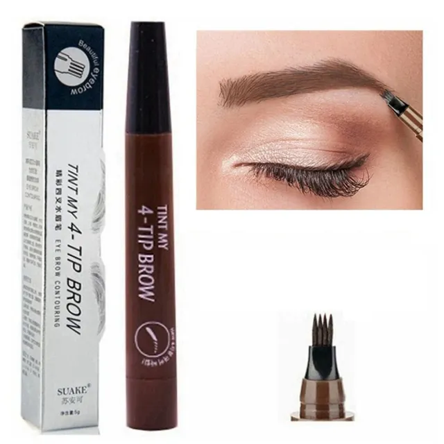 Practical eyebrow pencil with four spikes for perfect realistic looking eyebrows - more shades