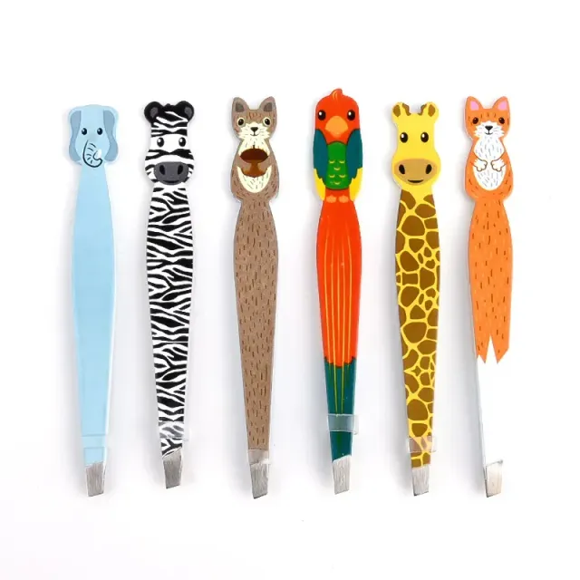 Design tweezers not only on eyebrows with the motif of cute animals - more variants