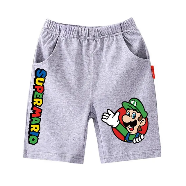 Trendy children's shorts printed with the popular animated film Super Mario