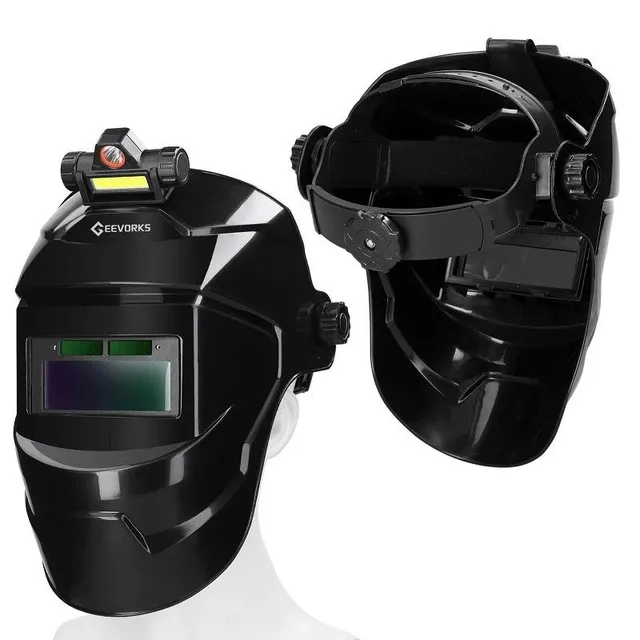 Self-dark welding helmet for arc welding Welding helmet with automatic darkening Welding mask with flashlight Durable welding mask up to 300°C