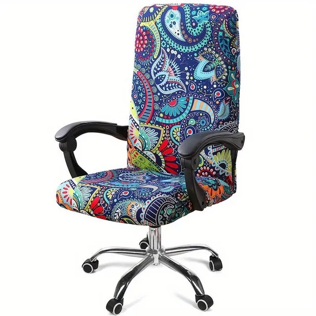 Comfortable flexible cover for office chair with printing - Perfect fit for your work corner