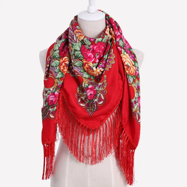 Ladies scarf with flowers - 12 colours