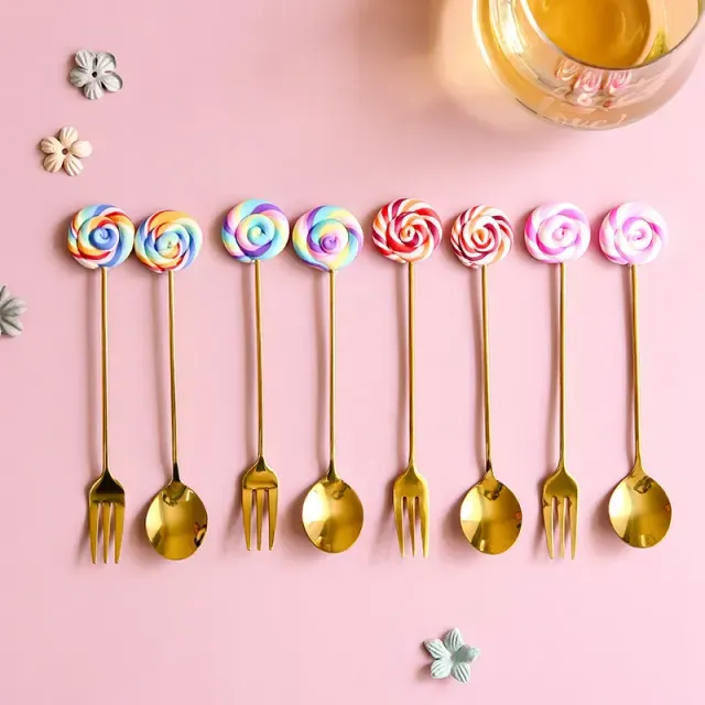 Stylish and elegant cutlery with theme lollipops for children and adults