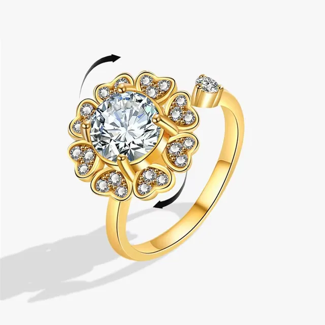 Fashion ring against stress for women with cute rotating design