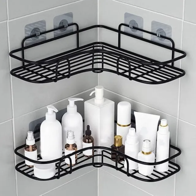 Klasická praktická organizačná rohová polička pre kúpeľňu