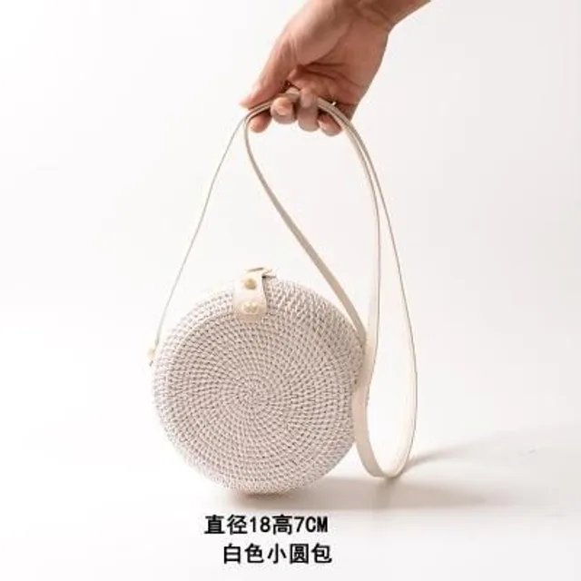 Rattan round handbag