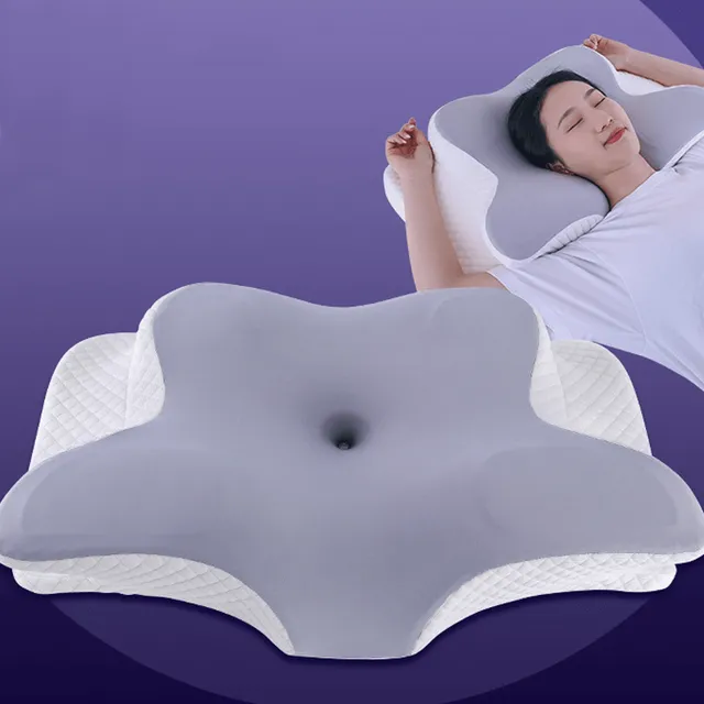 Relaxable neck spine memory pillow for painless sleep and pain relief