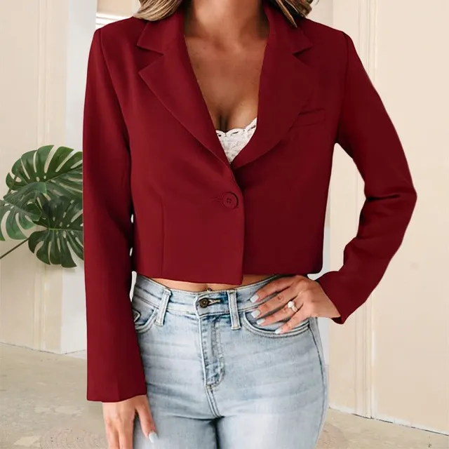 Women's Fashion One Button Suit Casual Blazer Top