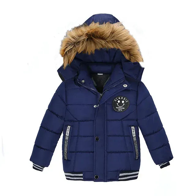 Veste d'hiver en laine pour enfants avec capuche - Différentes couleurs