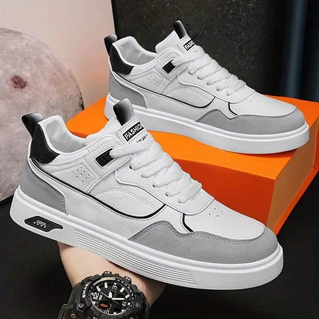 Men's breathable sneakers with good grip and lace for skateboarding