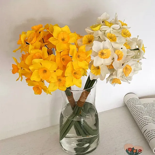 Umělá kytice narcisů 5 ks - věrná dekorace pro domov