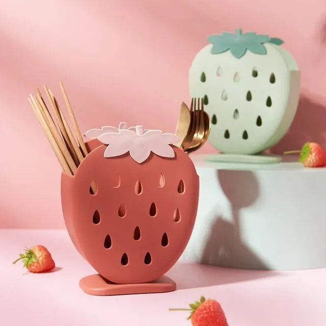 Strawberry-shaped cutlery stand