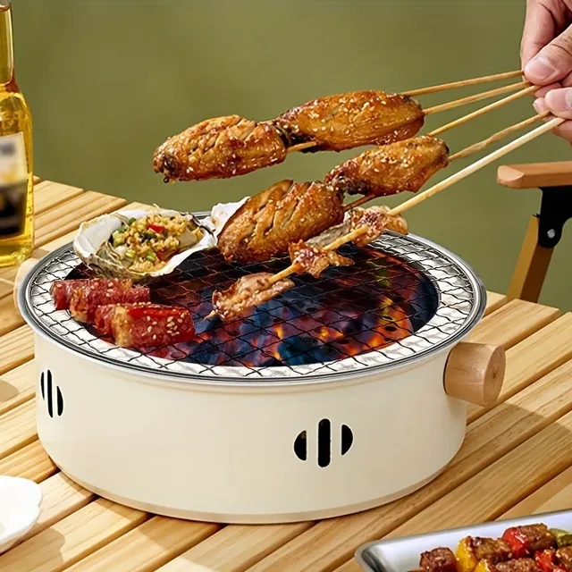 Mini smokeless barbecue for outdoor camping