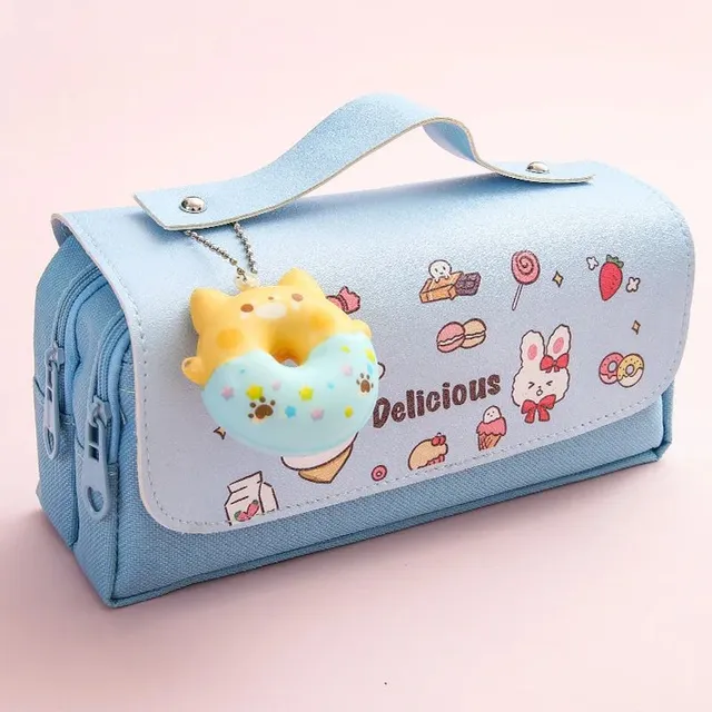 Cute kawaii penal with large capacity for girls, office supplies, students and school supplies