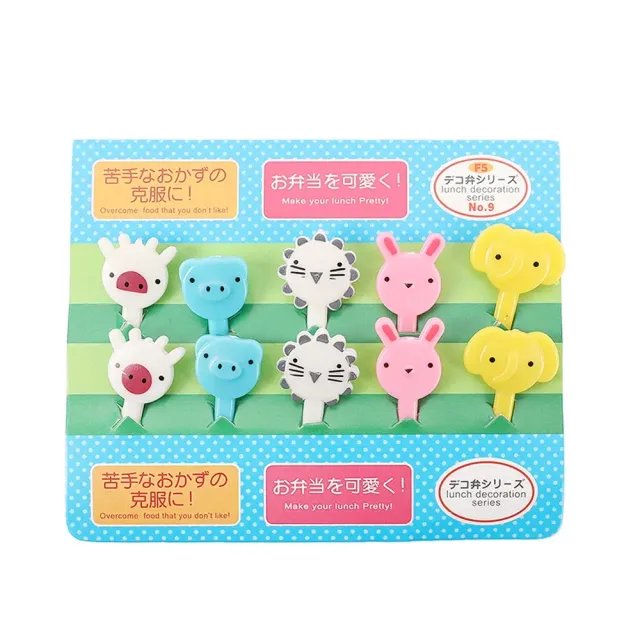 6/10pcs Cute Baby Forks with Cartoon Fruit