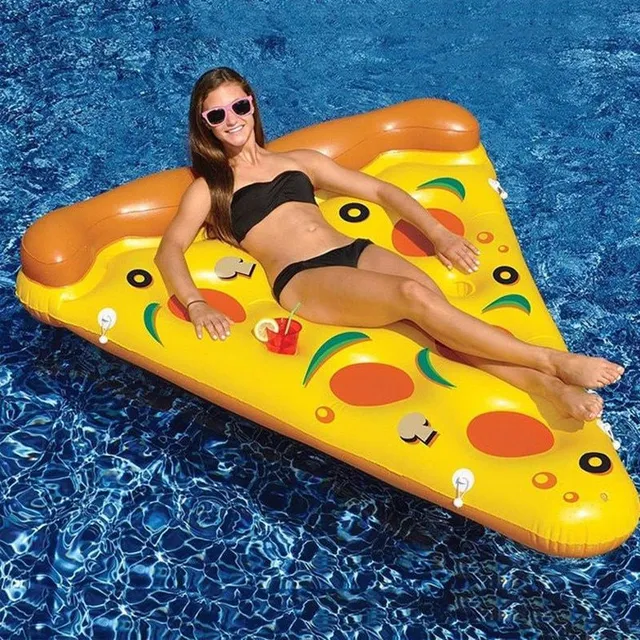 Modern stylish inflatable couch with trendy funny motif of various foods Chloe