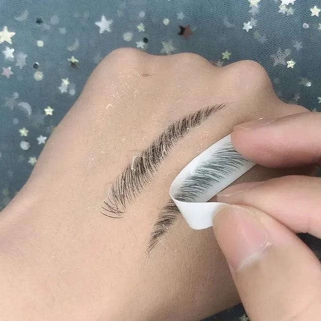 Timeless set of temporary tattoos in the shape of eyebrows - several variants of shades and shapes